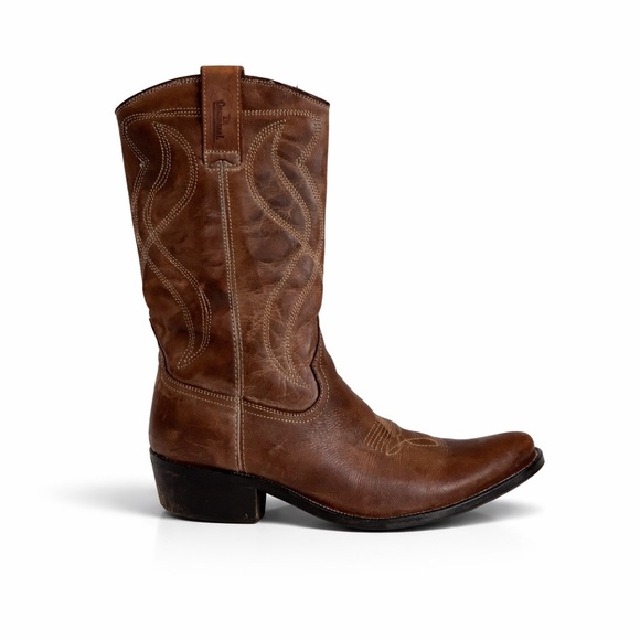 el chaparral Shoes - EL CHAPARRAL Cowboy Boots Leather Western Brown Size 11 Men Size 12.5 women